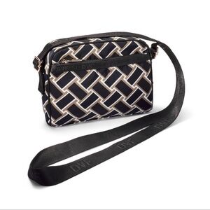 Vintage Weave Neutral Camera Bag - DVF Black/White/Tan